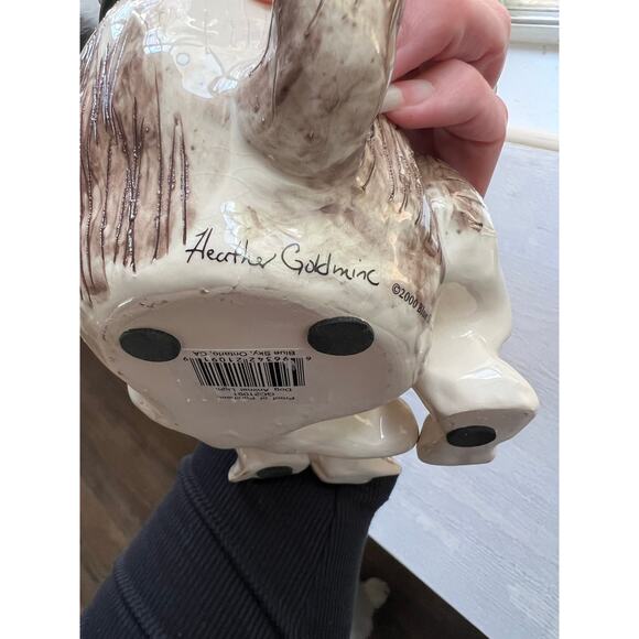 2000s Signed Whimsical Heather Goldminc Dog Dinner Time Votive Candle Holder - Picture 2 of 2